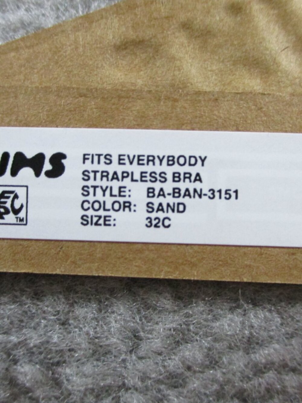 SKIMS Fits Everybody Strapless Bra Womens 32C Sand NWT - Picture 3 of 5